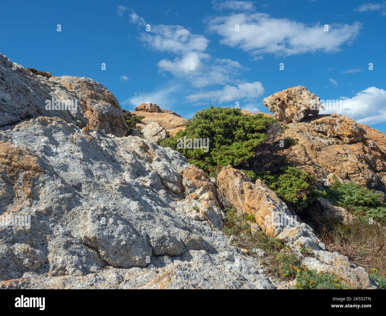 Naturpark Paratge de Tudela Cap de Creus. Costa Brava Ostspanien Stockfoto
