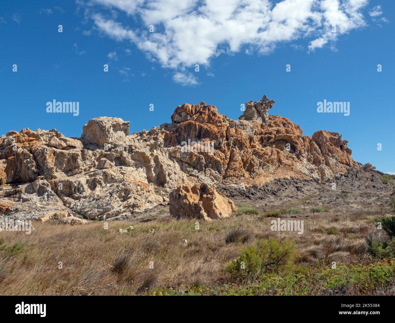 Naturpark Paratge de Tudela Cap de Creus. Costa Brava Ostspanien Stockfoto