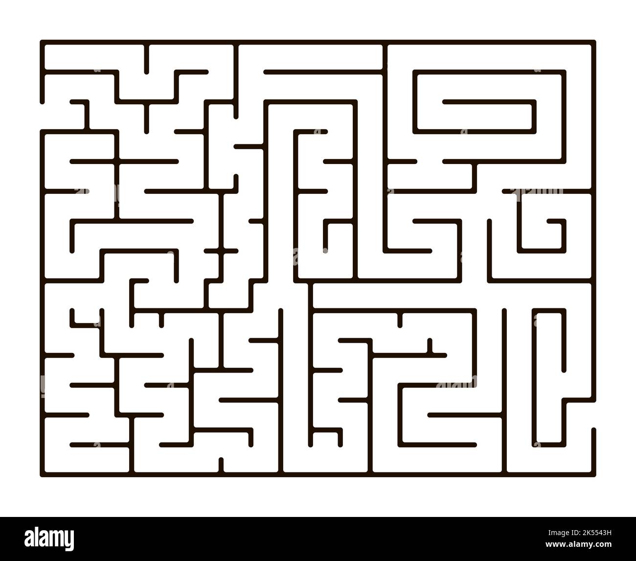 Einfaches abstraktes Linienlabyrinth auf weißem Hintergrund Stock Vektor