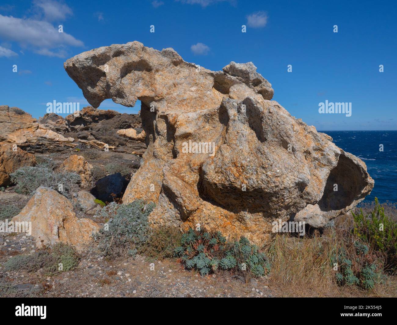 Naturpark Paratge de Tudela Cap de Creus. Costa Brava Ostspanien Stockfoto
