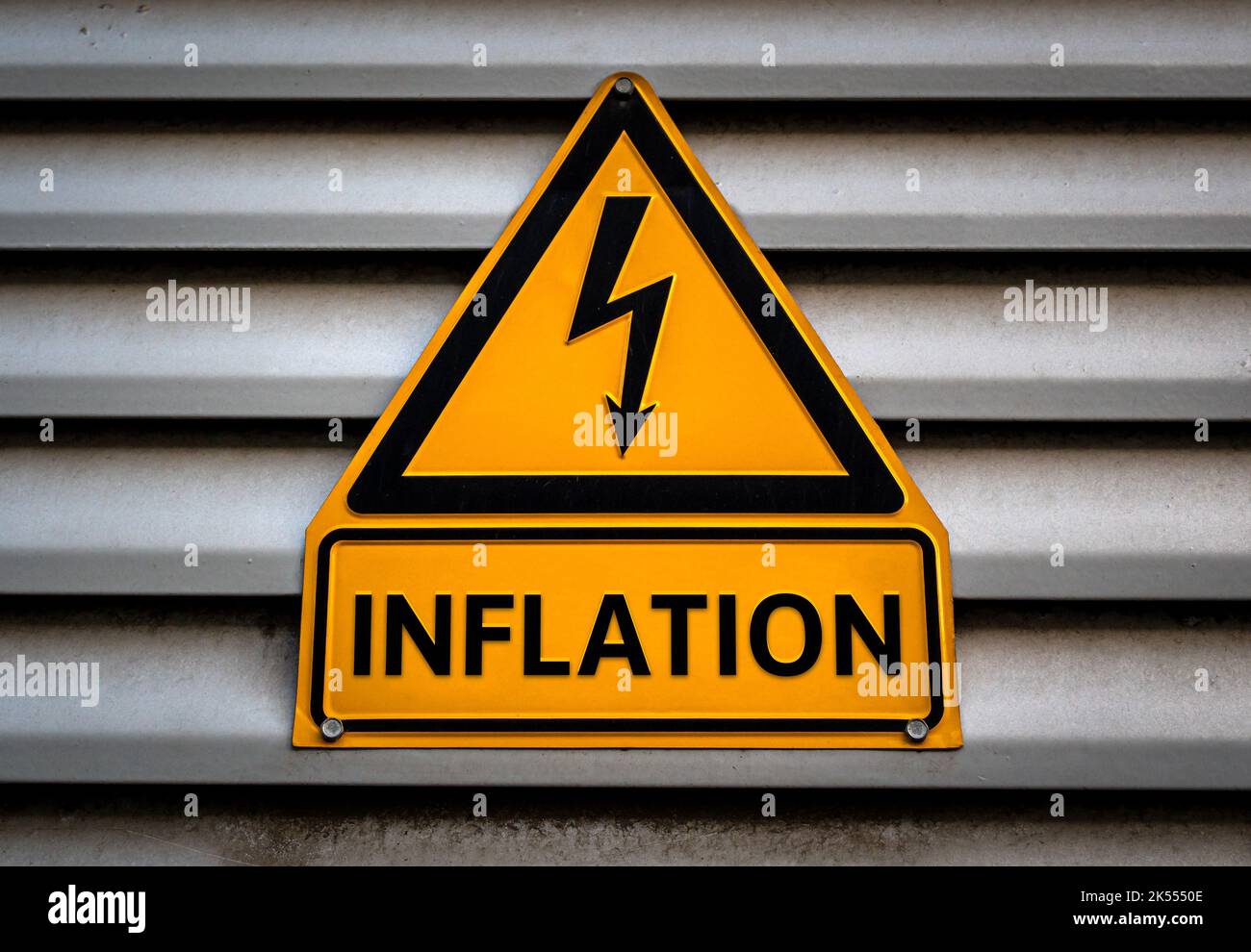 Inflation - Warnzeichen Stockfoto