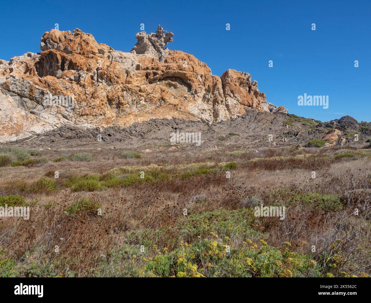 Naturpark Paratge de Tudela Cap de Creus. Costa Brava Ostspanien Stockfoto
