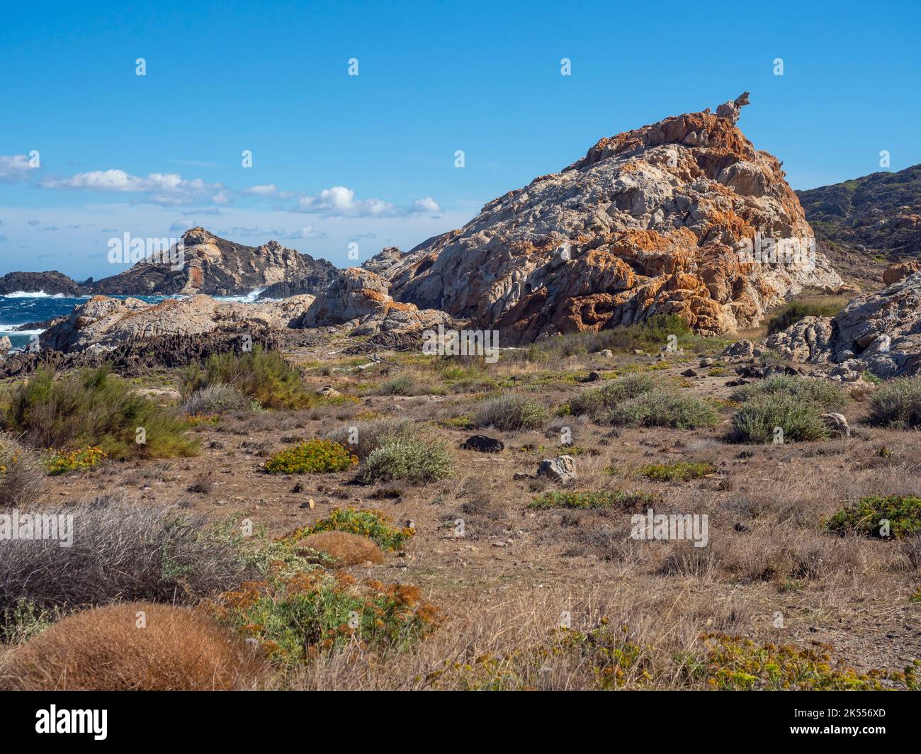Naturpark Paratge de Tudela Cap de Creus. Costa Brava Ostspanien Stockfoto