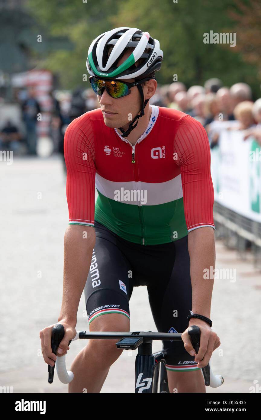 Attila Valter, Team Groupama-FDJ während der Tre Valli Varesine, Street Cycling in Busto Arsizio/Varese, Italien, Oktober 04 2022 Stockfoto