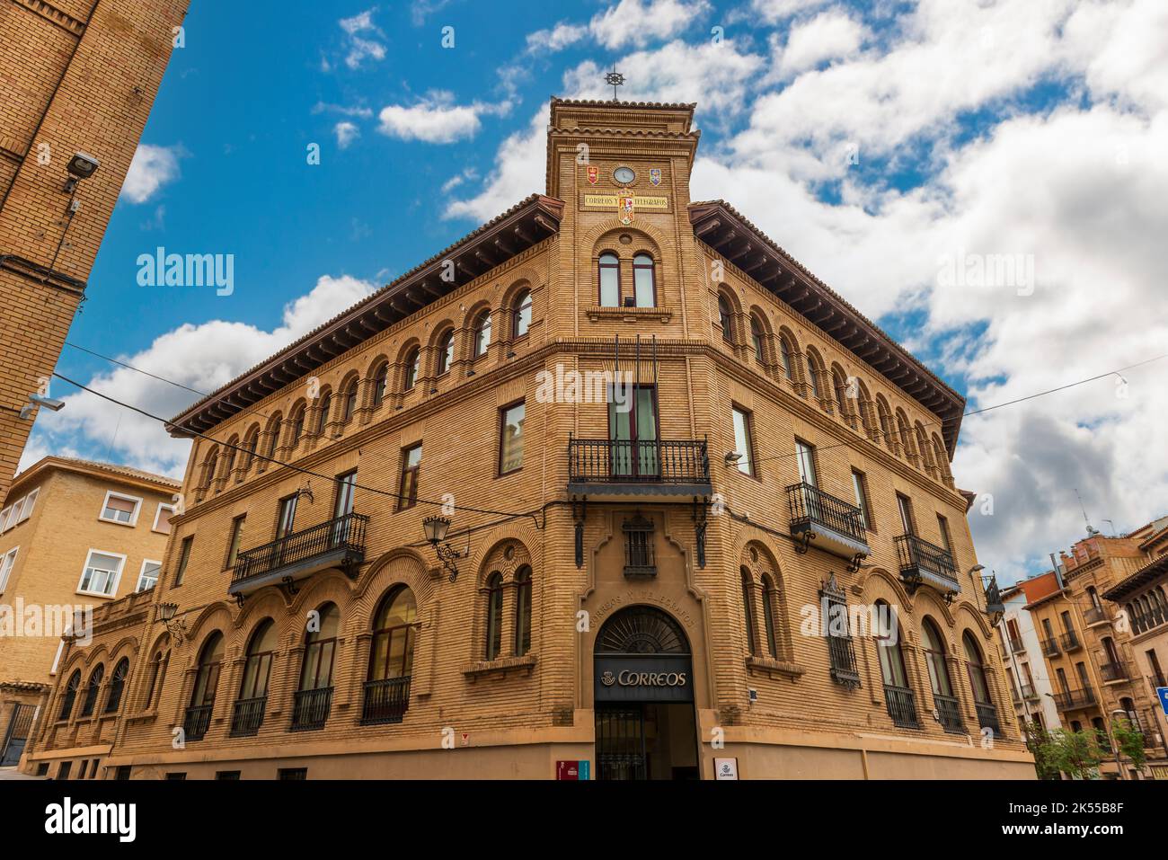 Postgebäude in Huesca, in der Provinz Aragon, Spanien Stockfoto