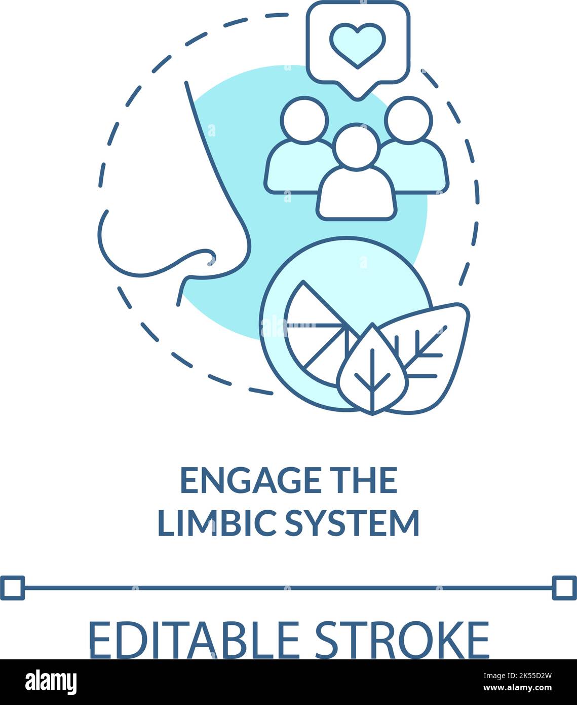 Aktivieren Sie limbic System türkis Konzept Symbol Stock Vektor