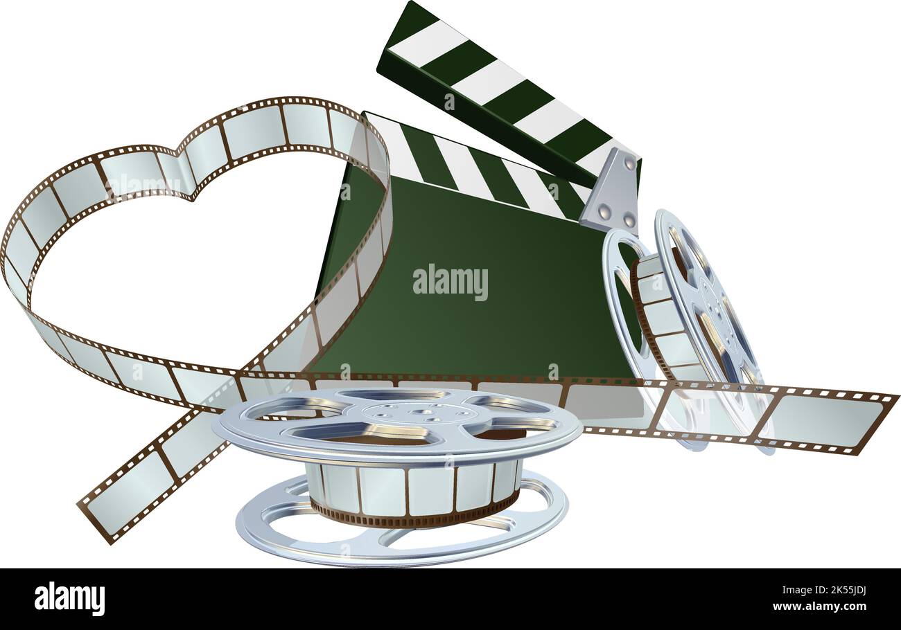 Film Movie Reel Strip Clapperboard Cinema Concept Stock Vektor