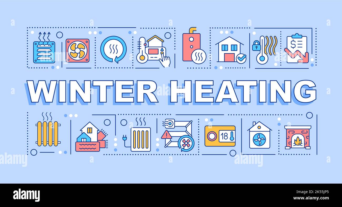Winterheizkonzepte blaues Banner Stock Vektor