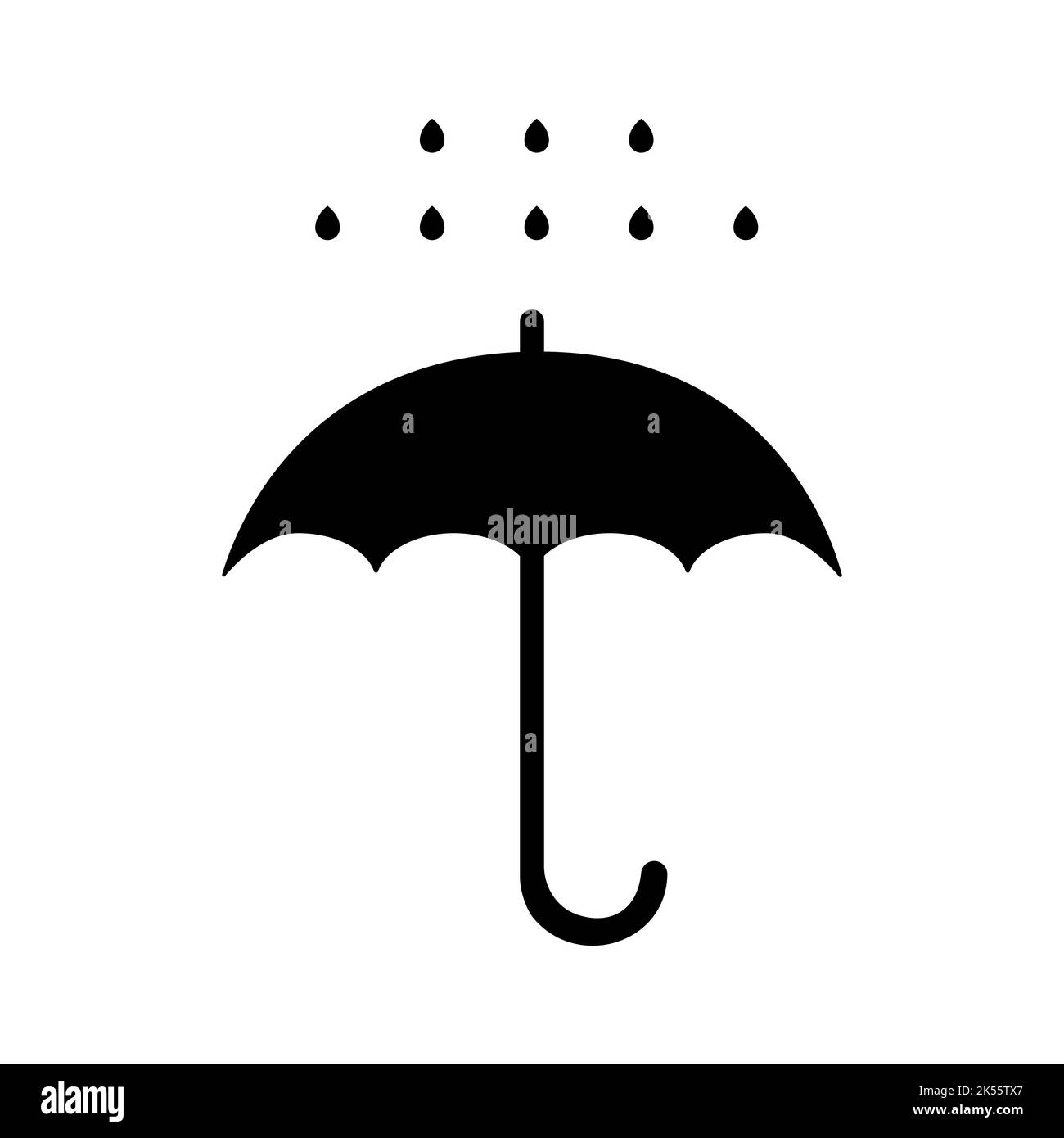 Regenschirm mit Regensymbol Stock Vektor
