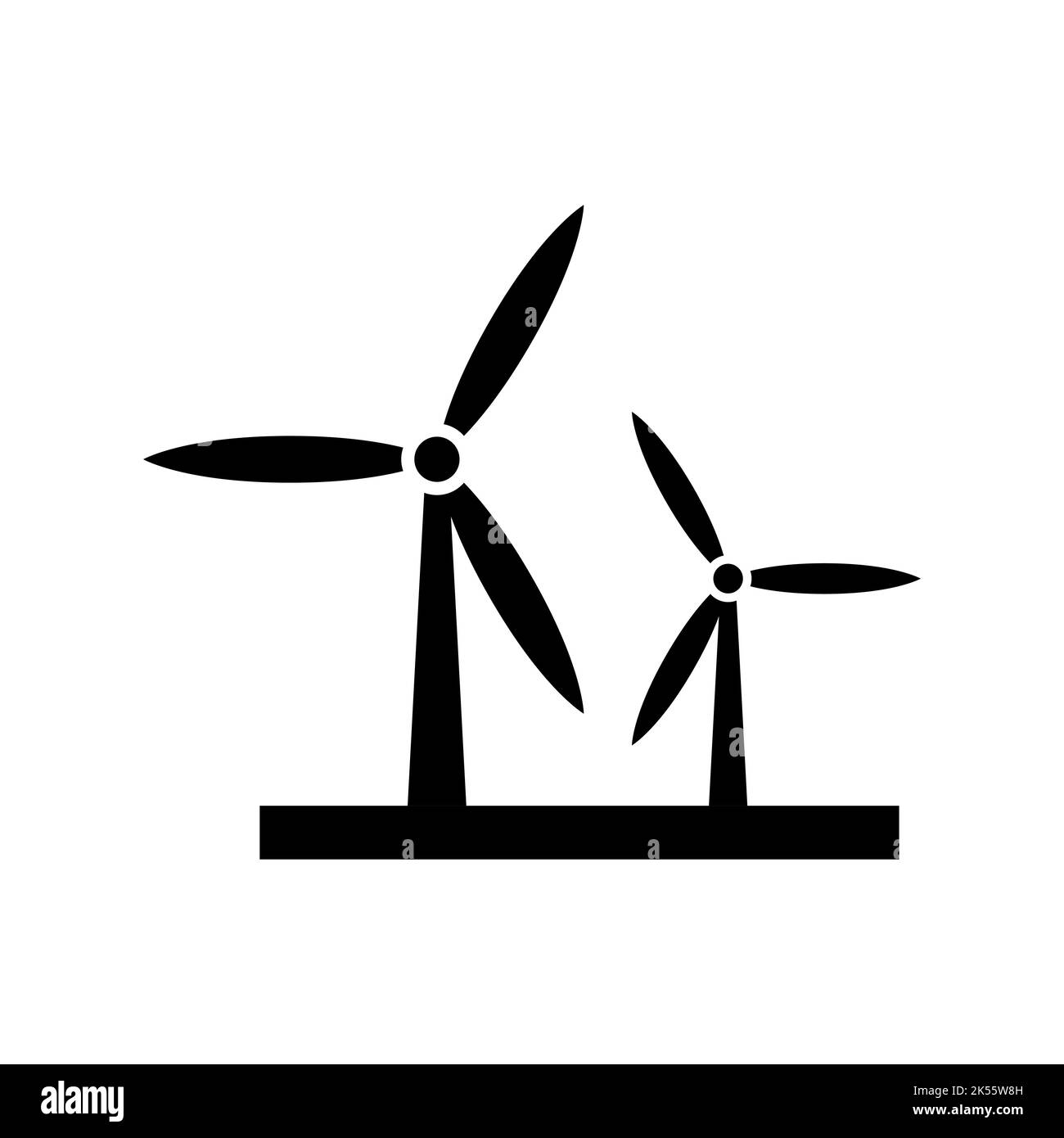 Symbol für Windmühlen. Erneuerbare Energien Stock Vektor