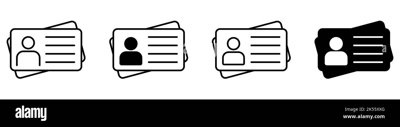 Symbol für ID-Kartendokument festgelegt Stock Vektor