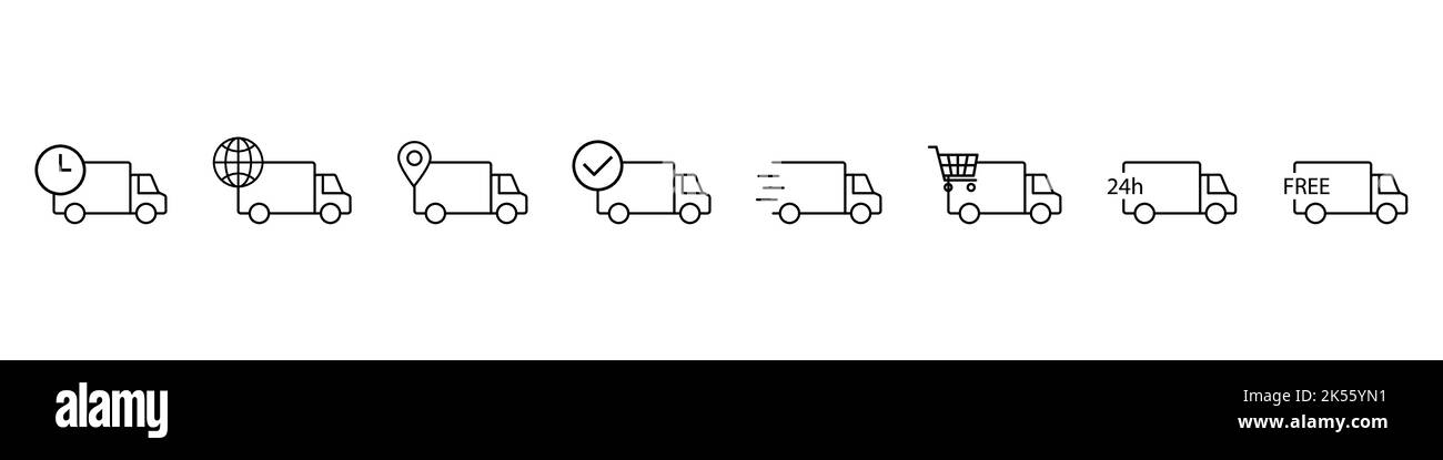 Lieferwagen Icon Line Stil Stock Vektor