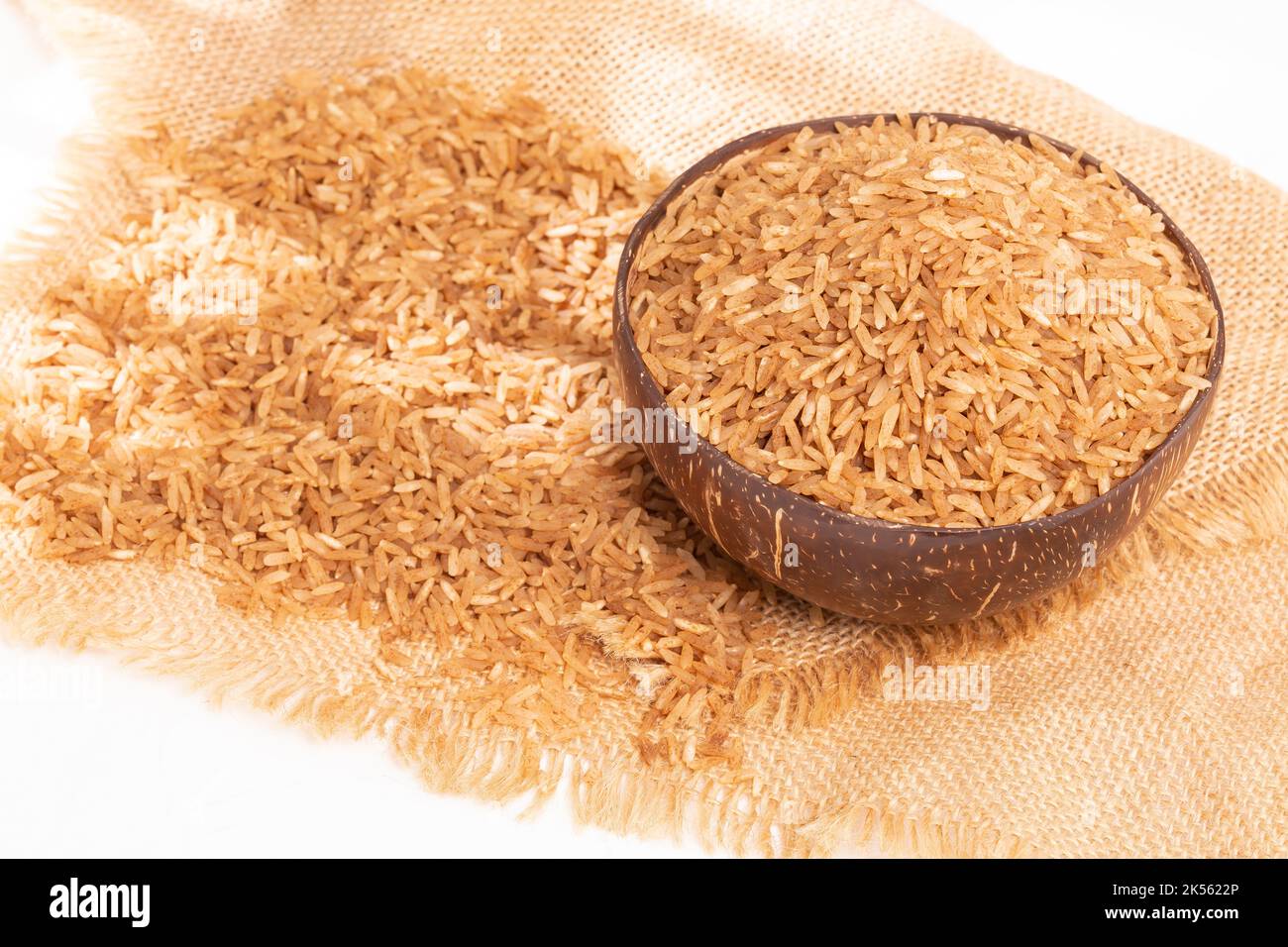 Rohreis - Reis Bereit, Kokosnussreis Vorzubereiten Stockfoto