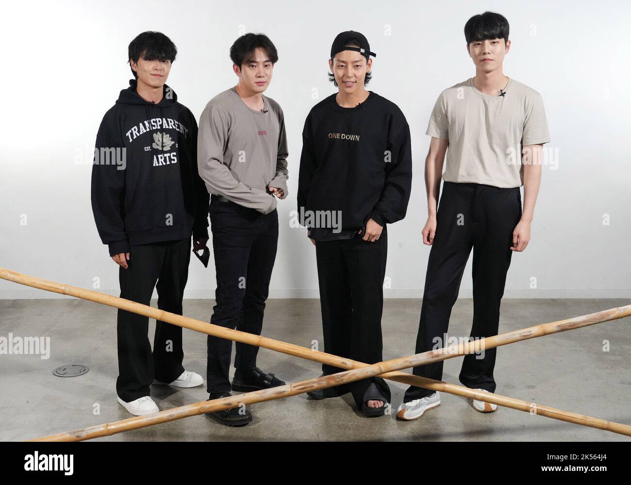 (L-R) die südkoreanische Band The Rose - Hajoon, Dojoon, Woosung und ...