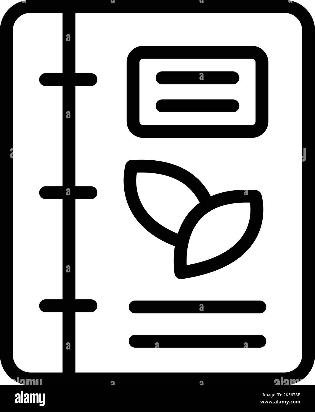 Vektorgrafik für das Rezeptbuch-Symbol. Speisekarte. Heimtafel Stock Vektor