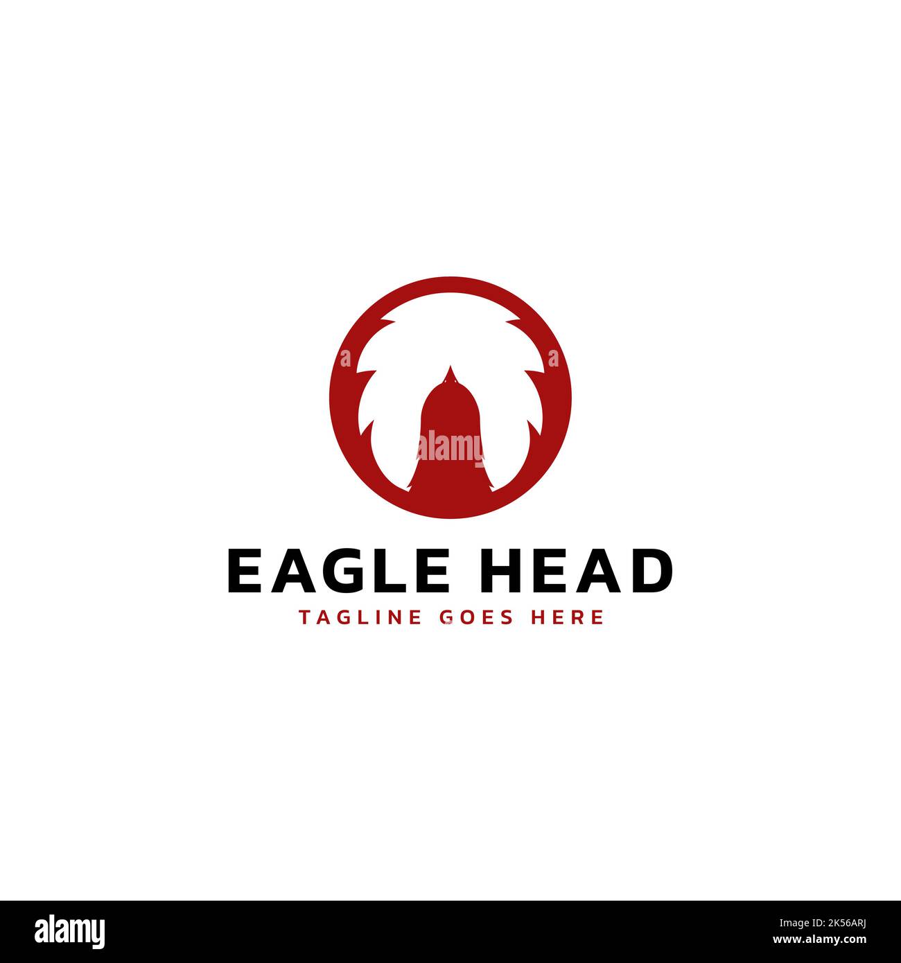 Eagle Head einfaches Logo-Design. Eagle-Logo in einem Kreis. Vektorformat. Stock Vektor