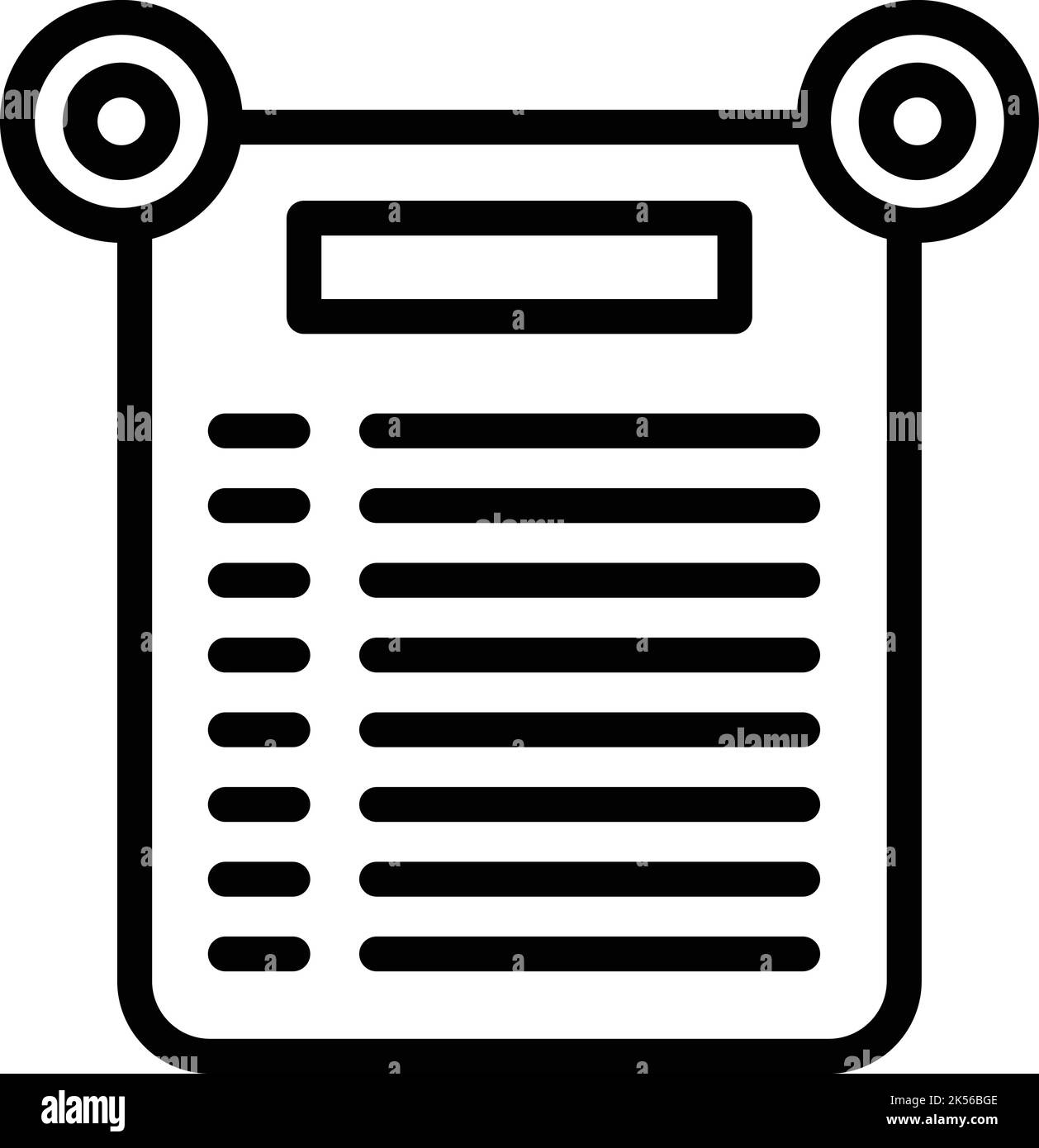 Vektorgrafik für Menürezept-Symbol. Heimtafel. Diät-Buch Stock Vektor