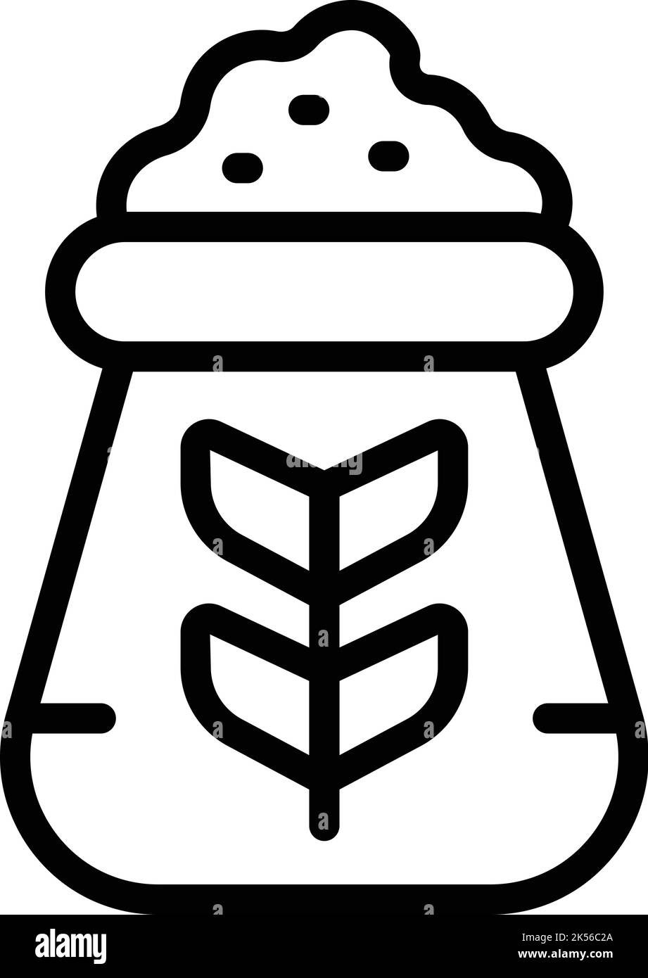 Vektor der Symbolumrisse des Weizensacks. Rezept buchen. Speisekarte des Küchenchefs Stock Vektor