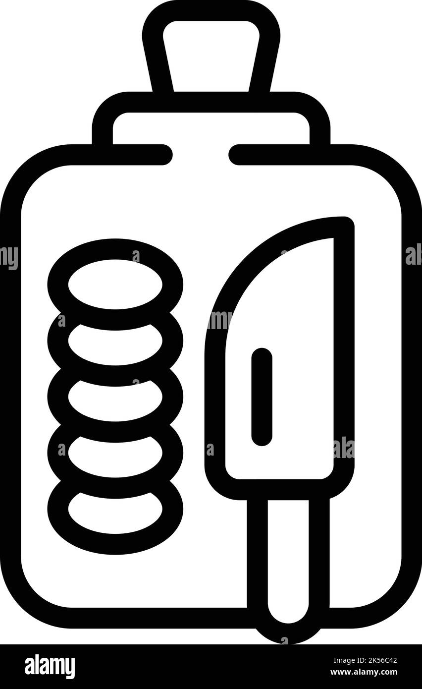 Kontur-Vektor des Werkzeugsymbols „Kochen“. Rezept buchen. Küchenchef Stock Vektor