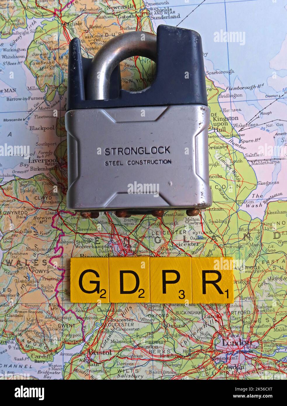 DSGVO – UK-Gesetze zum Schutz von Daten und Personen, für England, Schottland, Wales und NI. Schutz unserer Daten Stockfoto