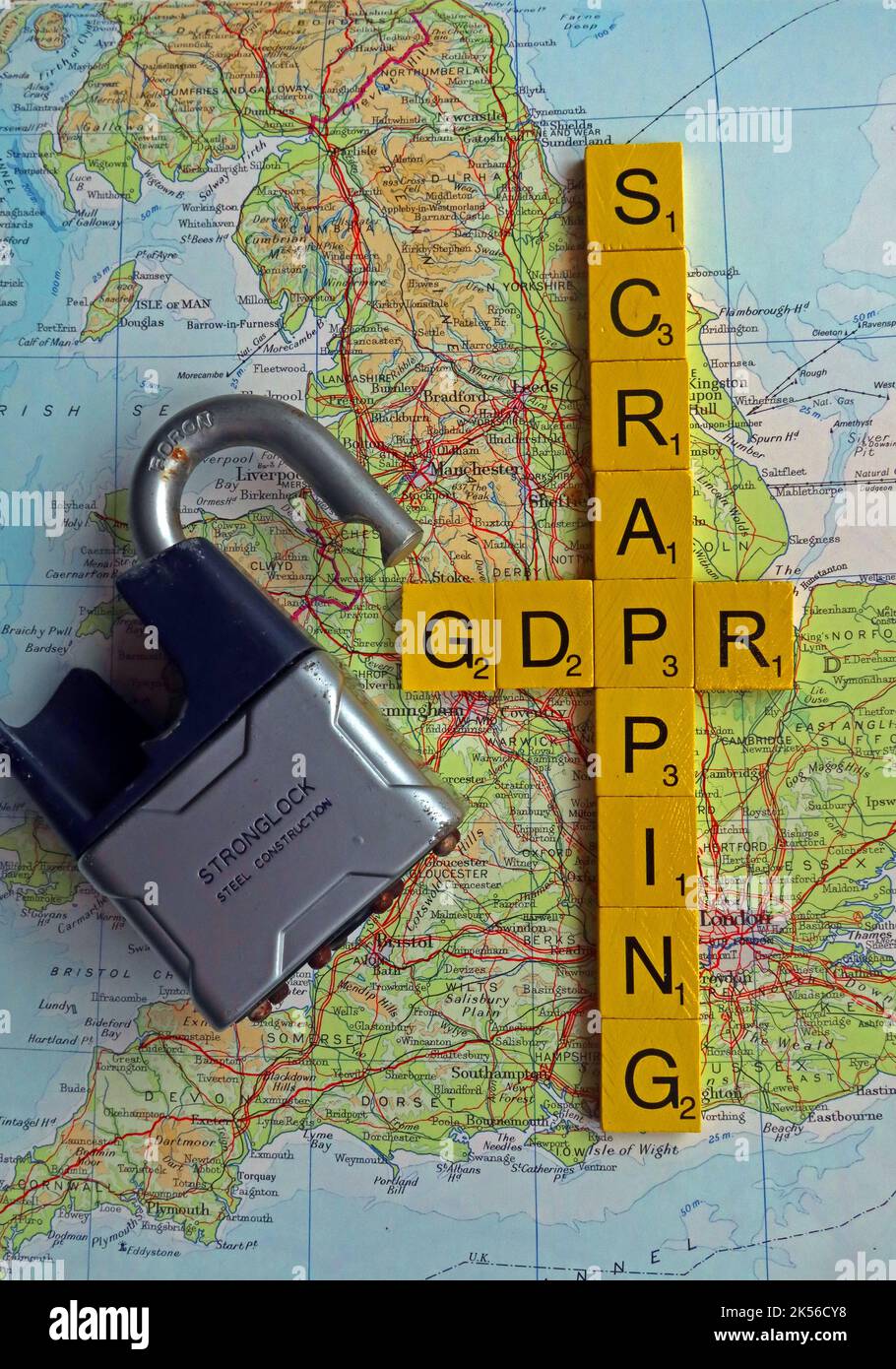 GDPR: Eine neue Richtung, Reaktion der Regierung auf Konsultationen, Verwässerung der britischen Daten- und Datenschutzgesetze, für England, Schottland, Wales und NI Stockfoto