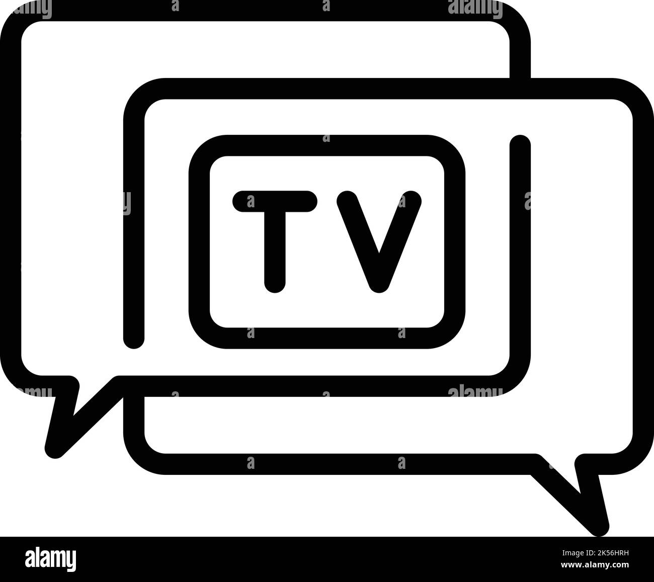 Grafik zum Umriss des TV-Chat-Symbols. Medienstudio. Reportershow Stock Vektor