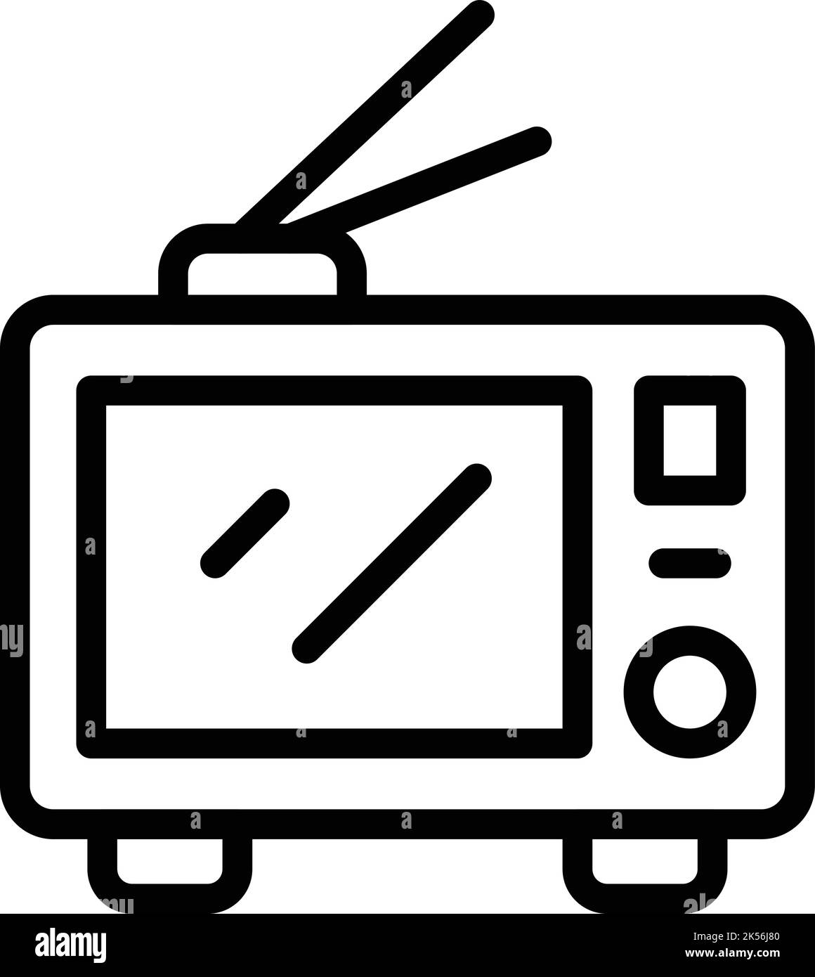 Vektorgrafik für Symbolumrisse der TV-Uhr. Nachrichtenmedien. Kamerabericht Stock Vektor