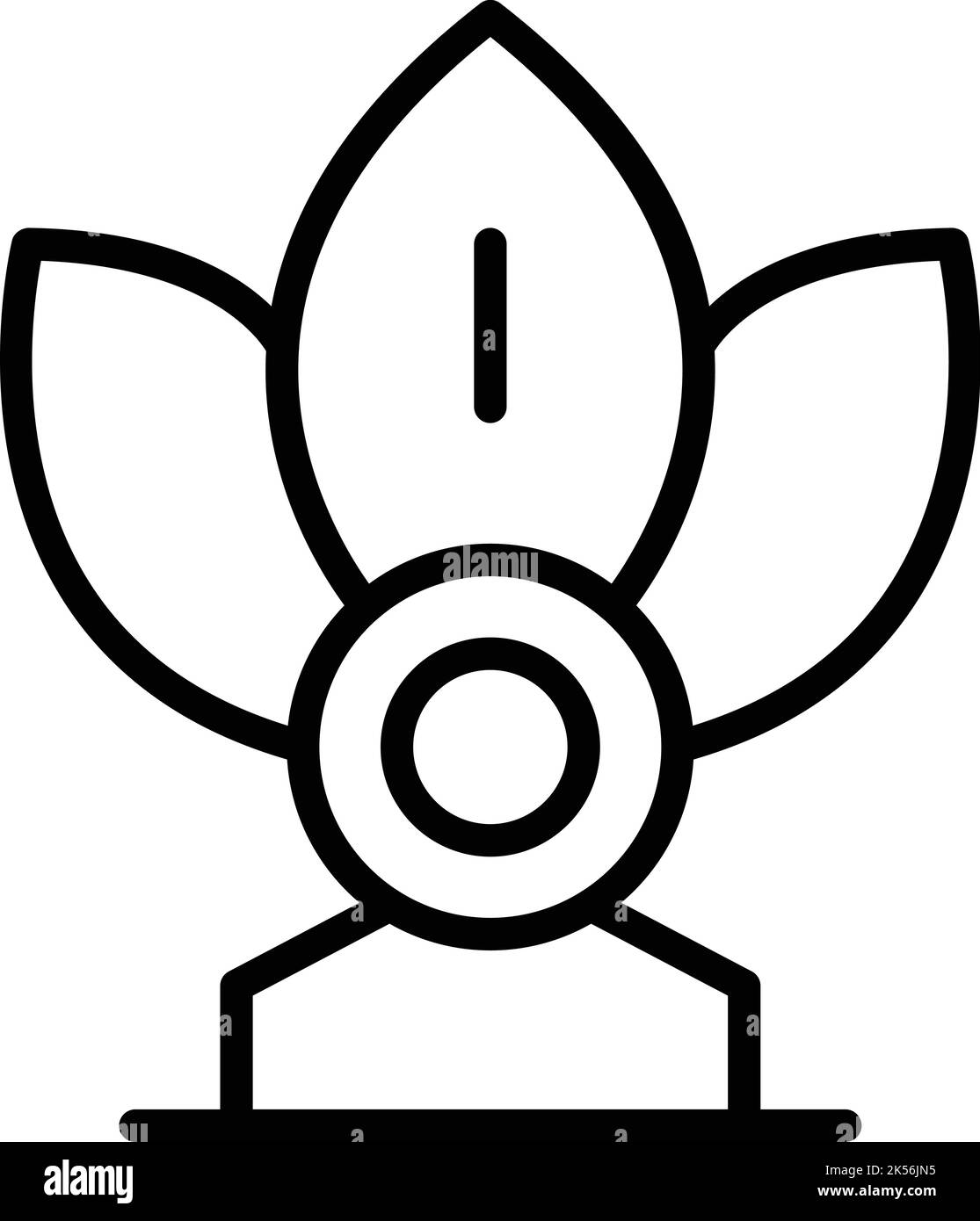 Asiatische Blume Symbol Umriss Vektor. Wahrzeichen der Stadt. Reisen nach Asien Stock Vektor