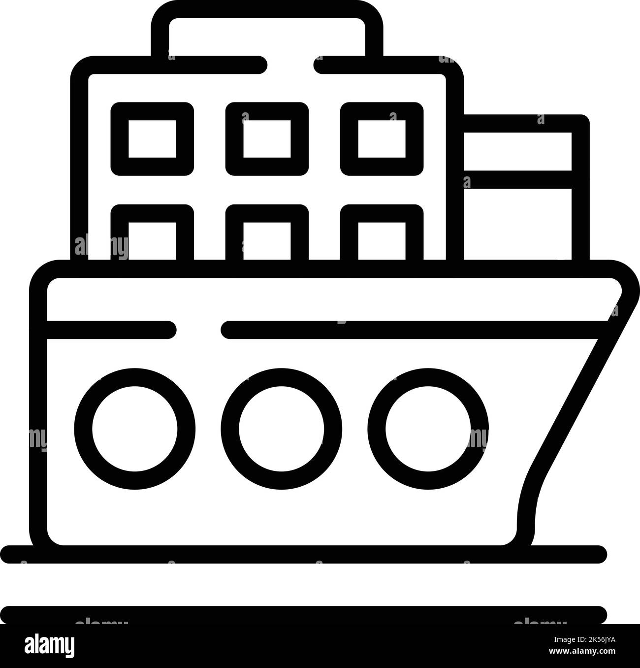 Symboldarstellung des Seeschiffs von Singapur. Stadtplan. Reisen nach Asien Stock Vektor