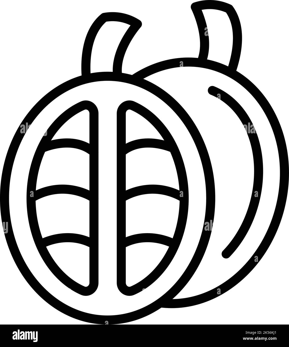 Vektorgrafik für die Symbolumrisse der Früchte von Singapur. Asiatische Küche. Wahrzeichen der Stadt Stock Vektor
