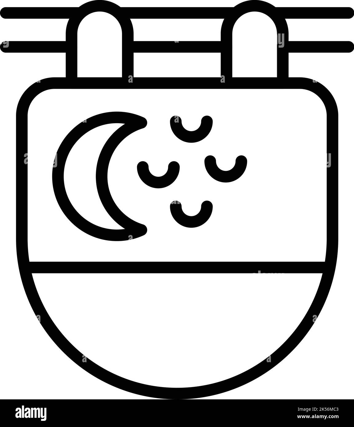 Symbolumrissvektor für Straßenflaggen in Singapur. Kartenstadt. Reisen nach Asien Stock Vektor