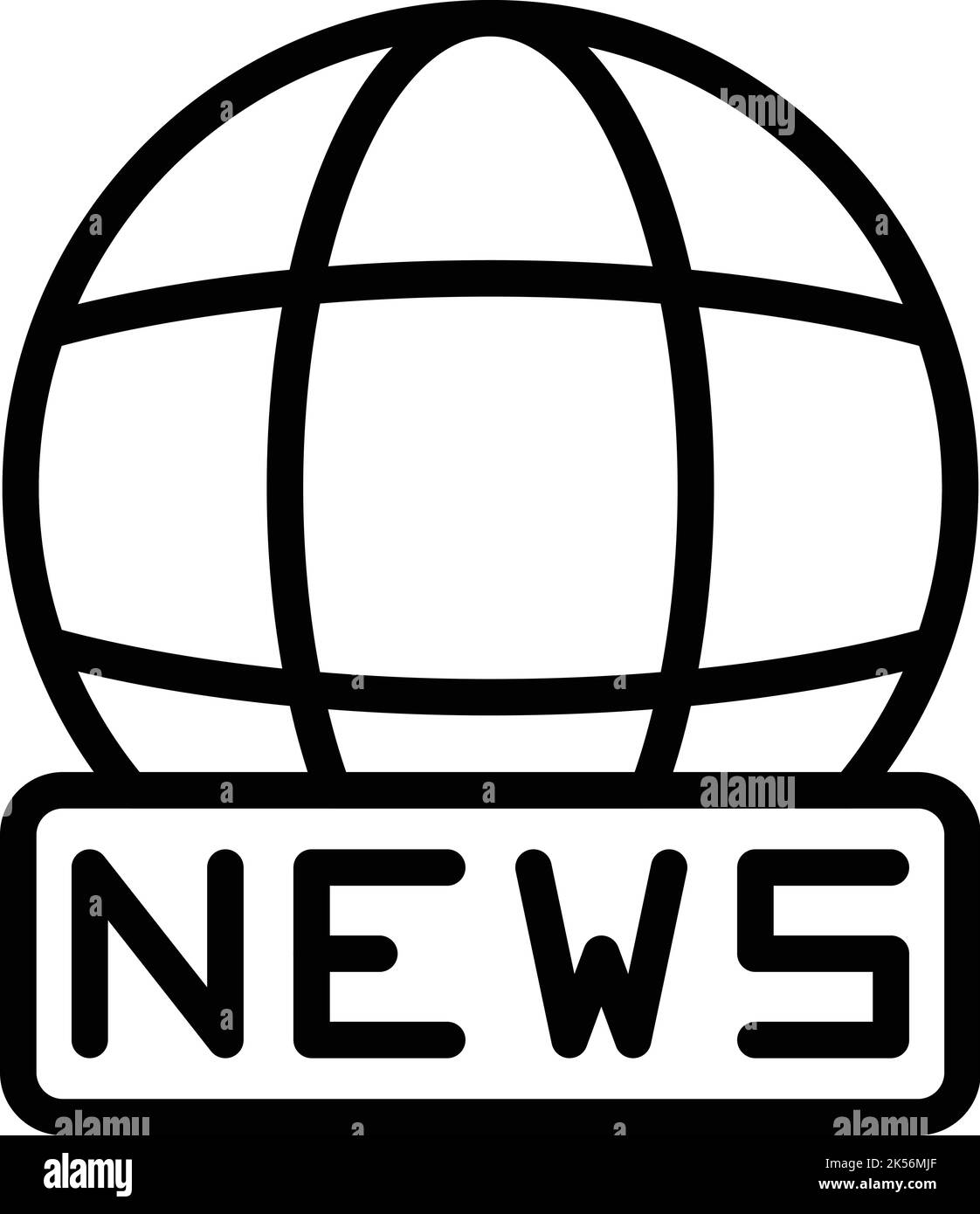 Gliederungsvektor für globale News-Symbole. Medienstudio. Kamera live Stock Vektor