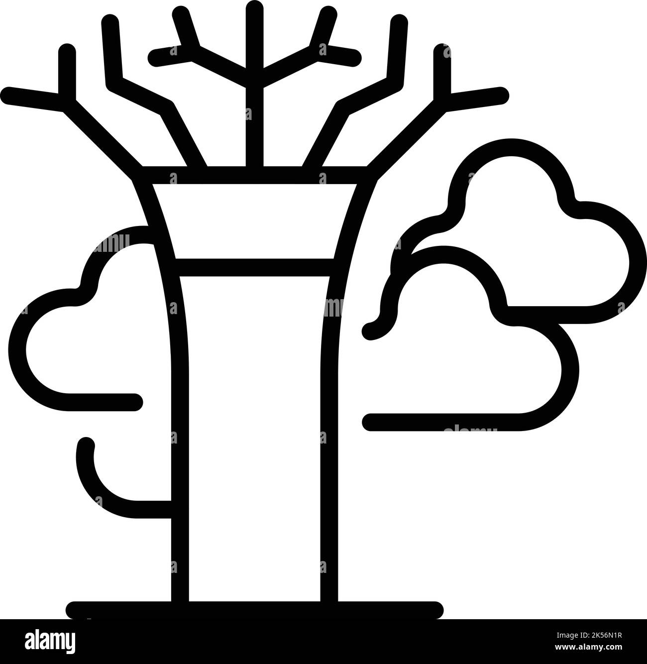 Vektorgrafik für den Umriss des Symbols „Baum Singapur“ Reisekarte. Nationalfeiertag Stock Vektor