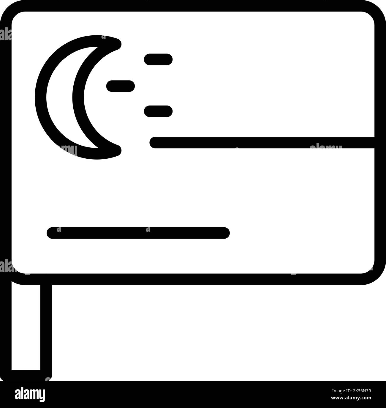 Konturvektor für Singapur-Flaggensymbol. Marina Bay. Reisen nach Asien Stock Vektor