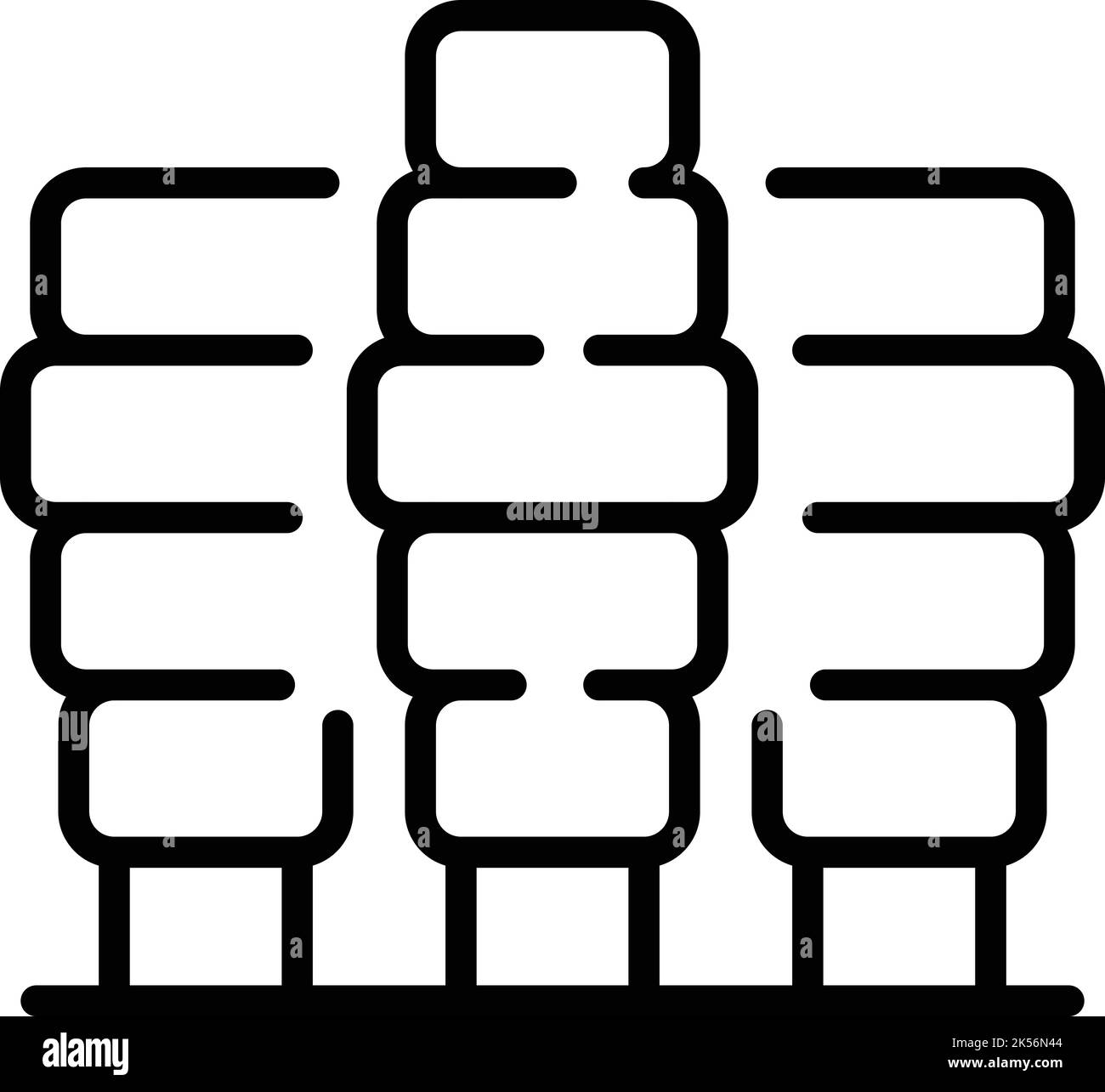 Symbolskizze für historische Gebäude. Wahrzeichen der Stadt. Hotel singapore Stock Vektor