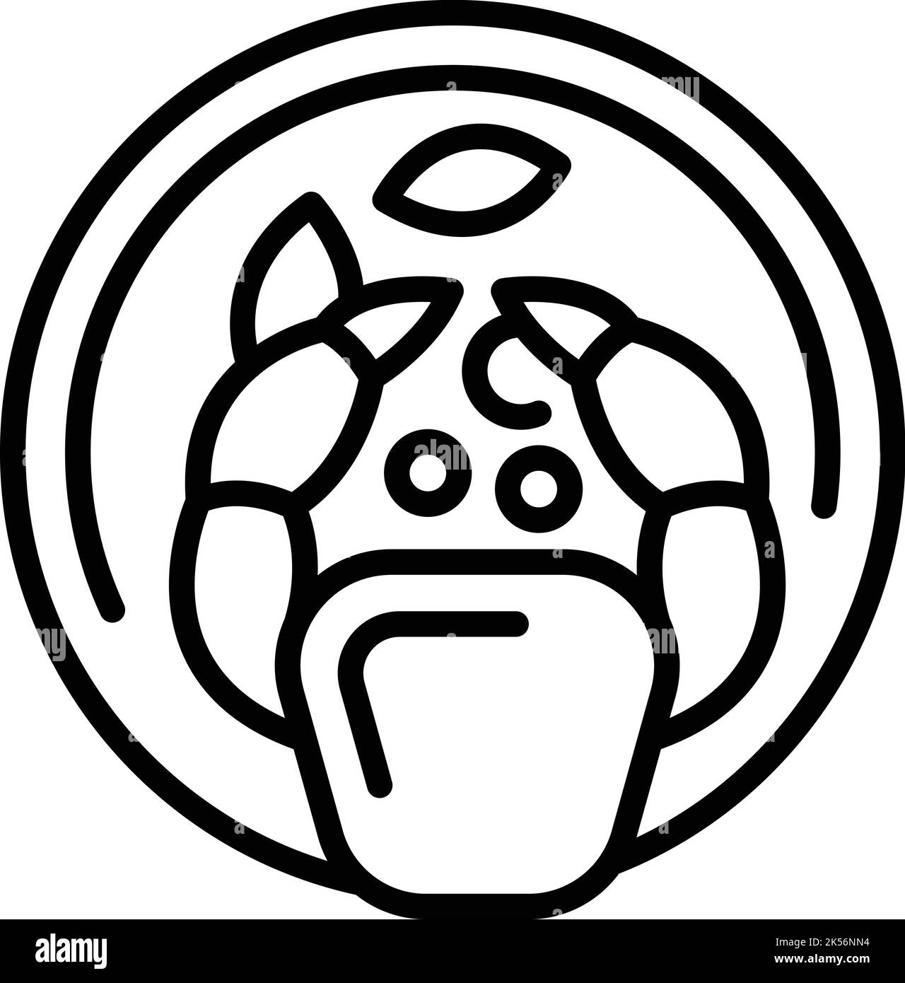 Vektor der Symbolumrisse für Krabbenfutter in Singapur. Reisen nach Asien. Nationalhafen Stock Vektor