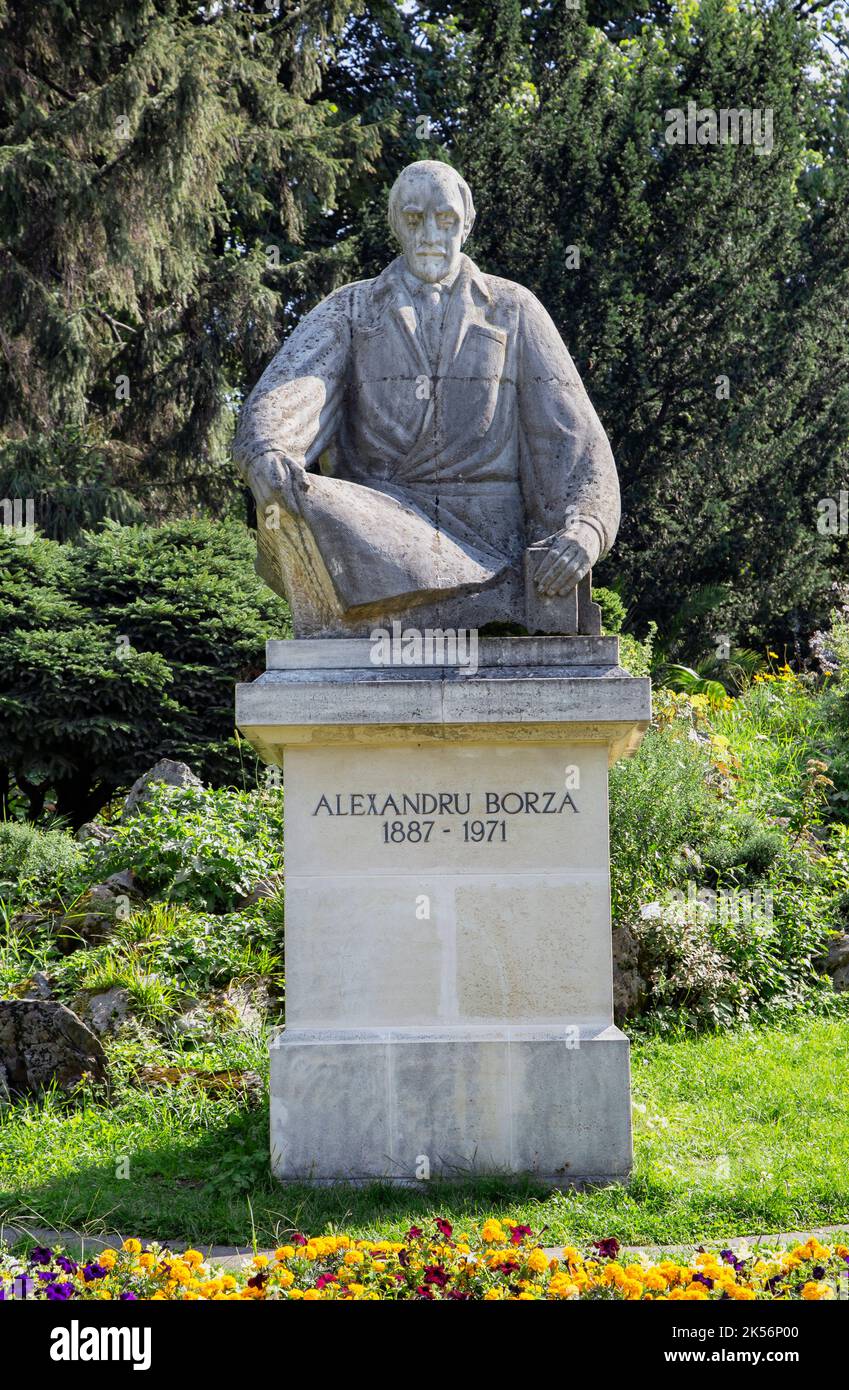 Statue im botanischen Garten, große Touristenattraktion, am 21. August 2018 in Cluj-Napoca. Stockfoto