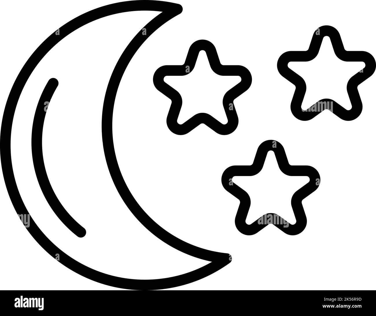 Symbolumrissvektor für die Mondsterne in Singapur. Stadtplan. Reisen nach Asien Stock Vektor