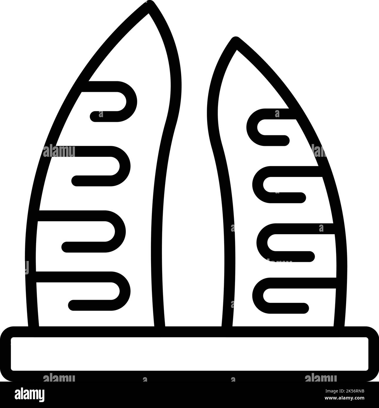 Symboldarstellung der Architektur von Singapur. Stadtgebäude. Asiatische Nationalmannschaft Stock Vektor