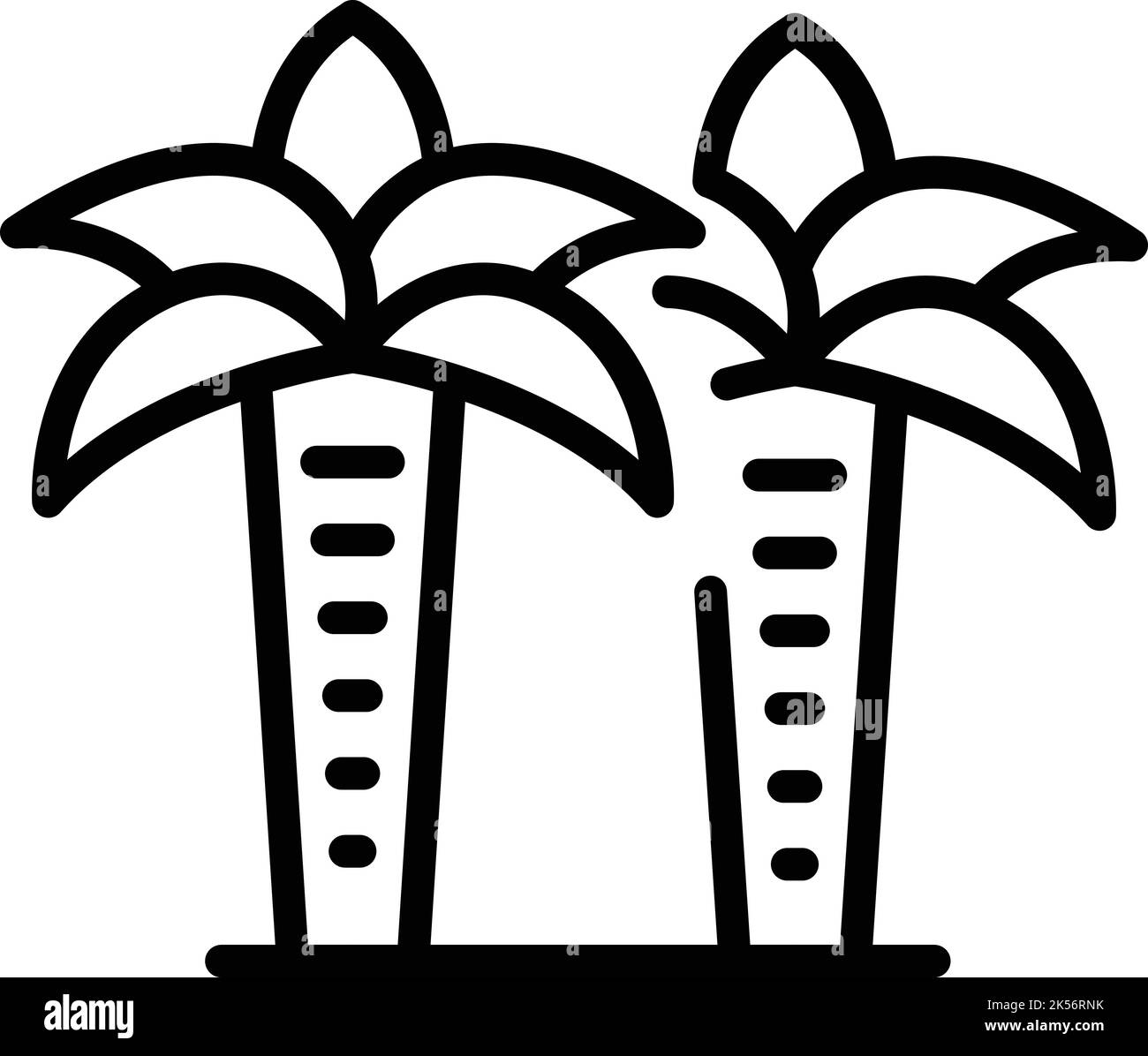 Symbolumrissvektor für die Singapur-Palme. Stadtlandschaft. Reisen Sie nach asien Stock Vektor