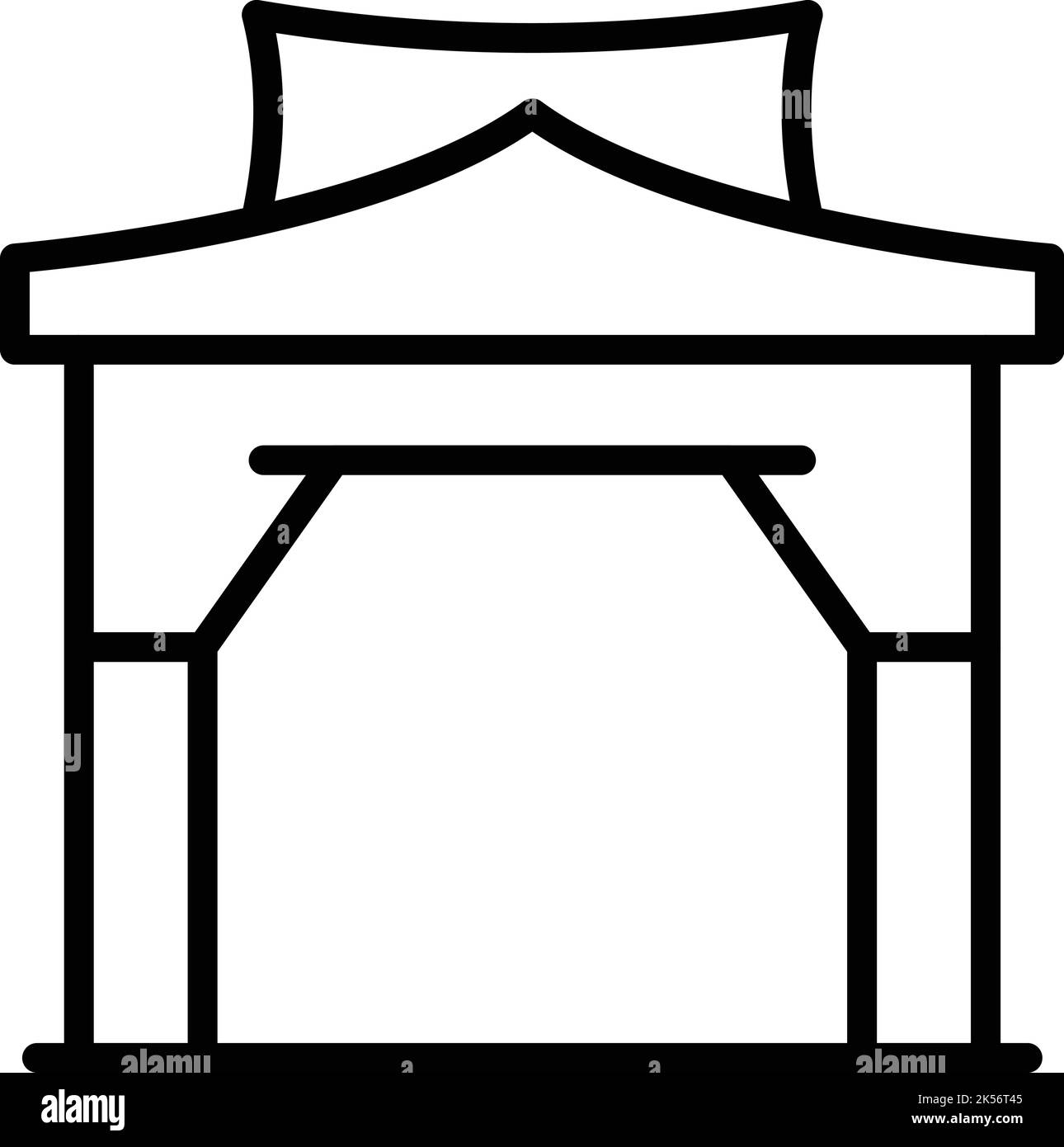 Konturenvektor für das Asien-Bogensymbol. Tourismus in Singapur. Asiatischer Tag Stock Vektor