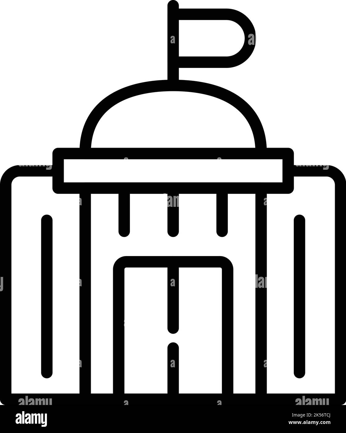 Symboldarstellung des Parlamentsgebäudes in Singapur. Städteregfahrt. Asiatische Flagge Stock Vektor