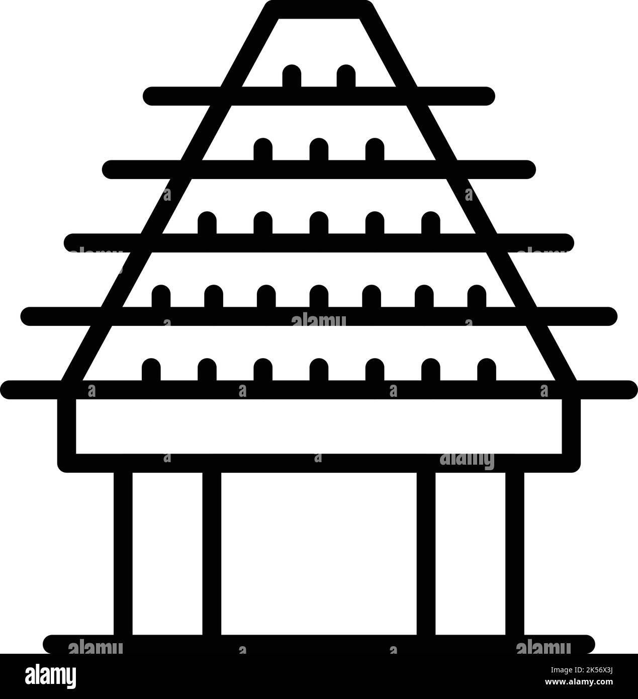 Symboldarstellung der Villa in Singapur. Wahrzeichen der Stadt. Asiatisches Museum Stock Vektor