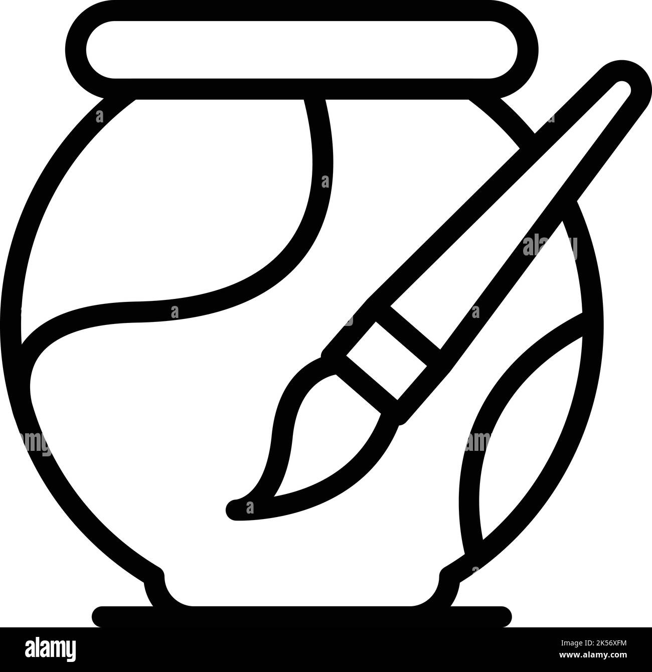 Vase Keramik malen Symbol Umriss Vektor. Kunstkeramische Kunst. Schulbildung Stock-Vektorgrafik
