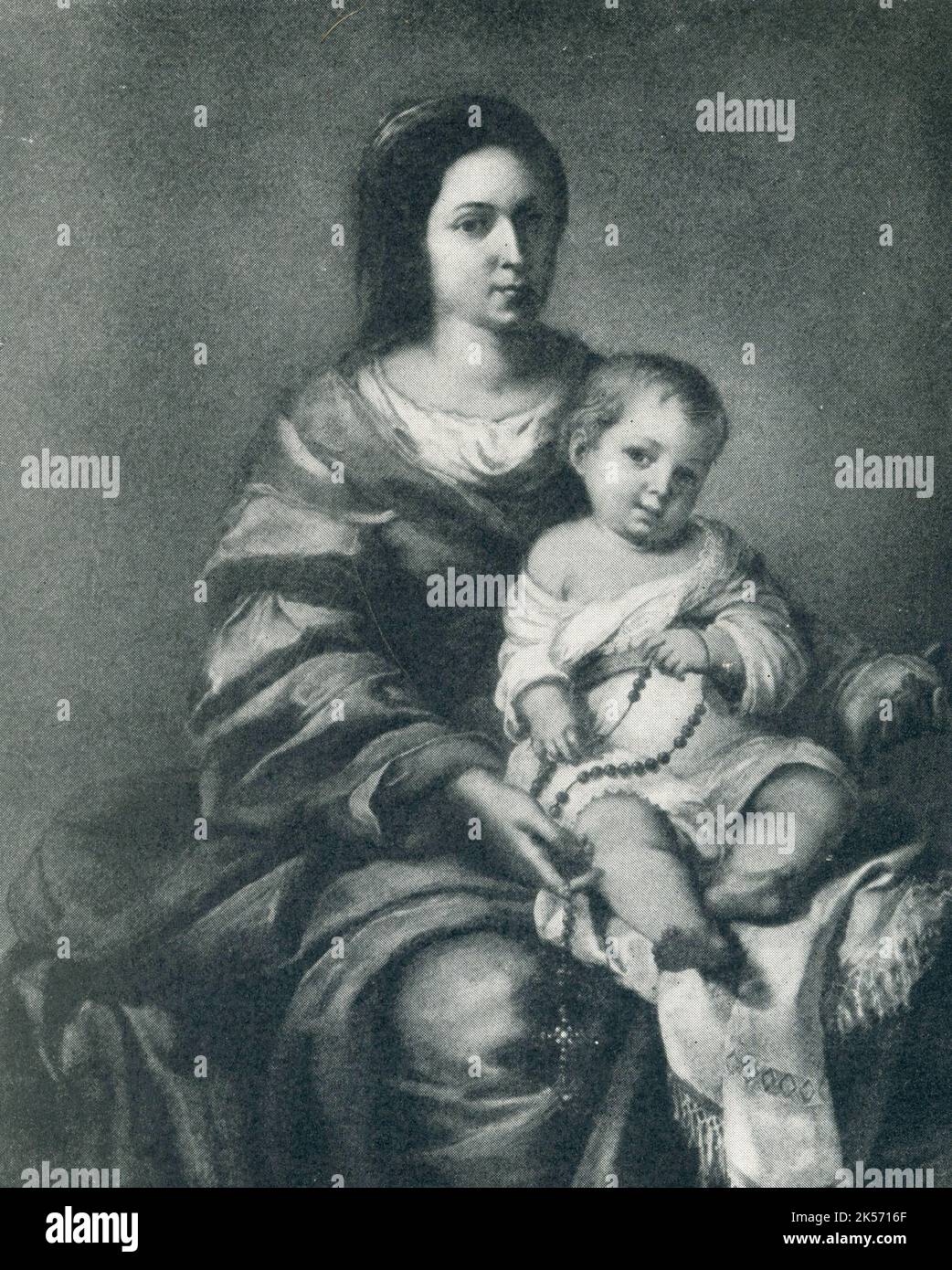 Madonna des Rosenkranzes von Bartolomé Esteban Murillo Stockfoto