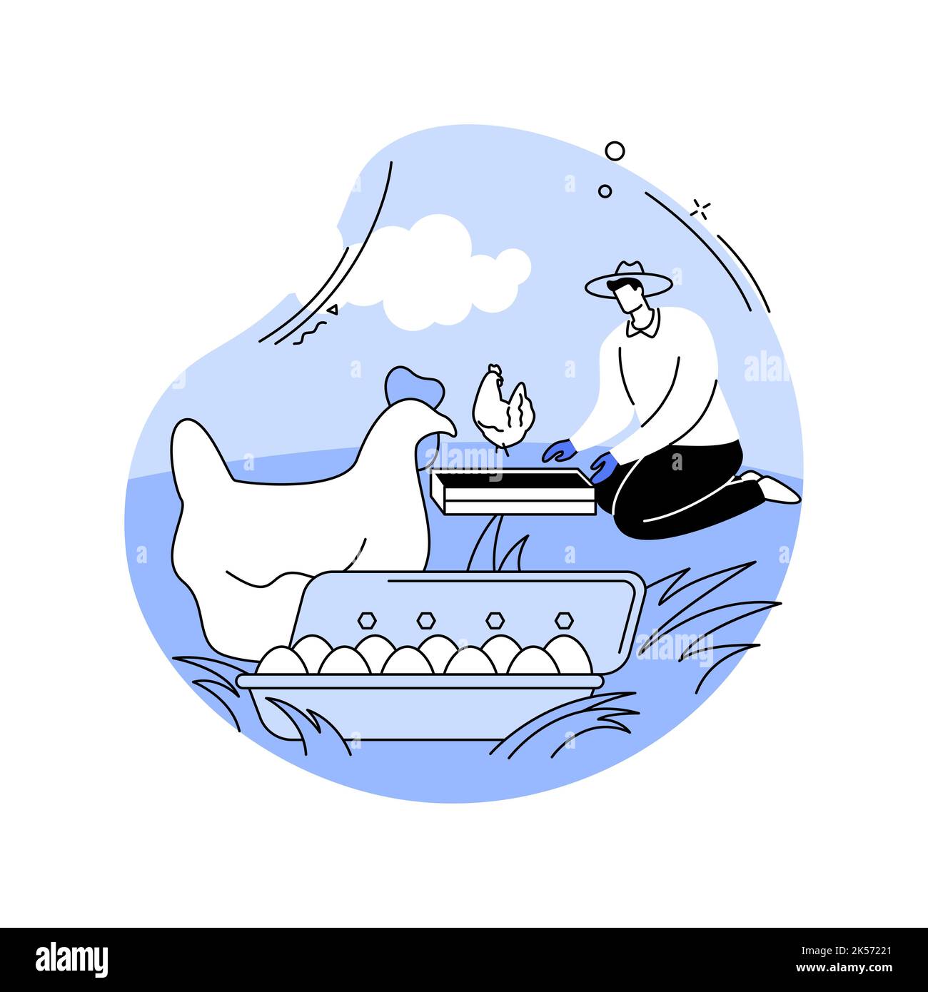 Freistehende Eier isoliert Cartoon-Vektor-Illustrationen. Stock Vektor