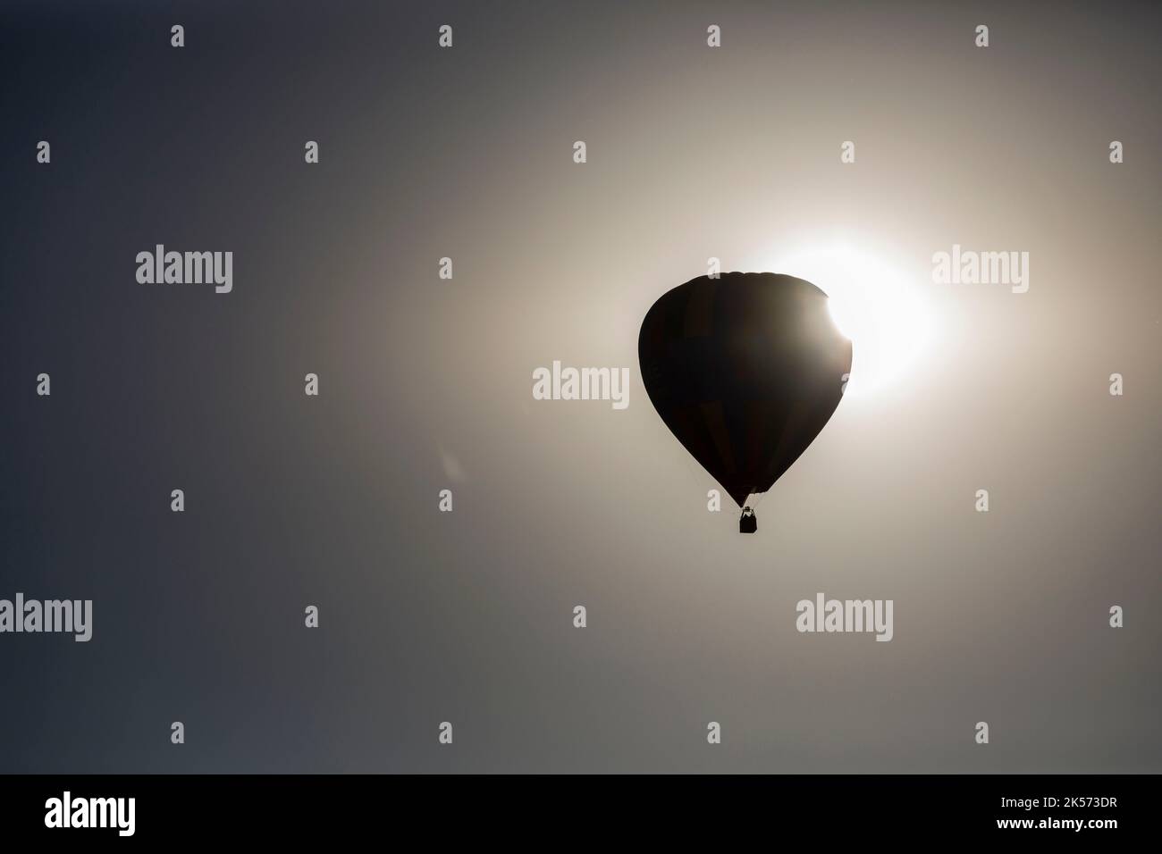 Frankreich, Indre et Loire, Luzillé, im Flug von einem Heißluftballon mit dem Betreiber Art Montgolfière (Luftaufnahme) Stockfoto