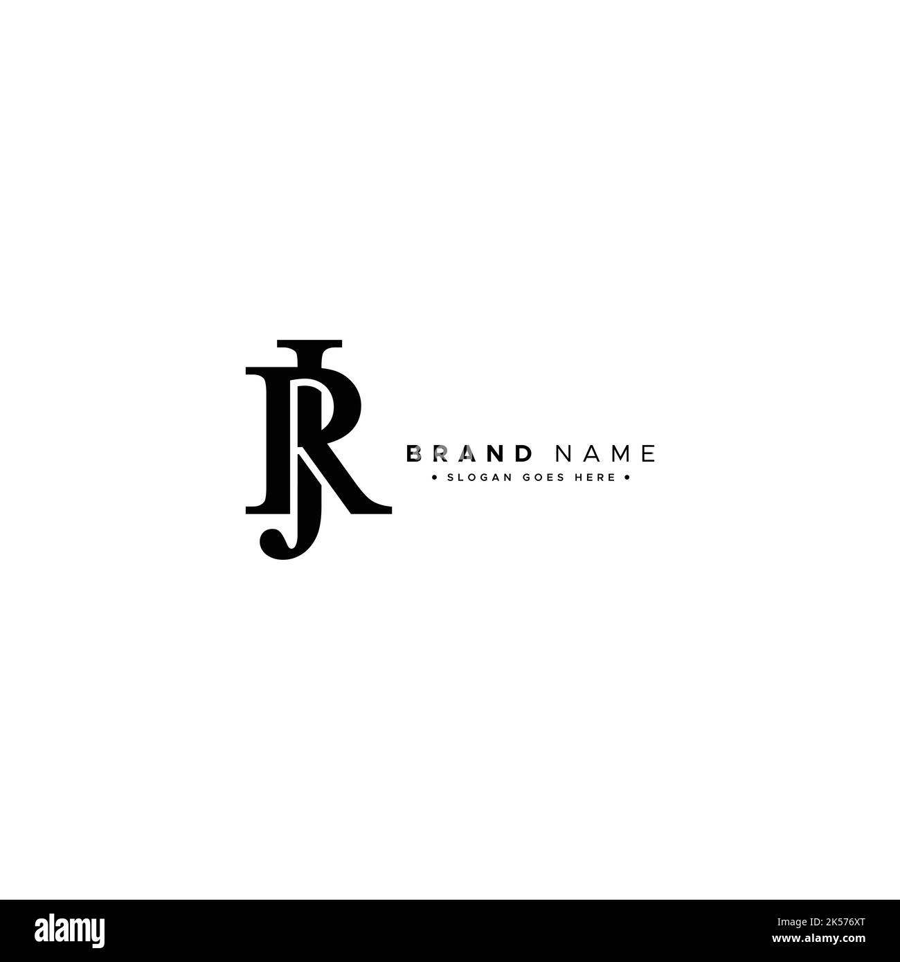 Kreatives Monogramm für den Anfangsbuchstaben JR oder RJ Logo - Vorlage für minimales Vektor-Logo für Buchstaben J und R Stock Vektor