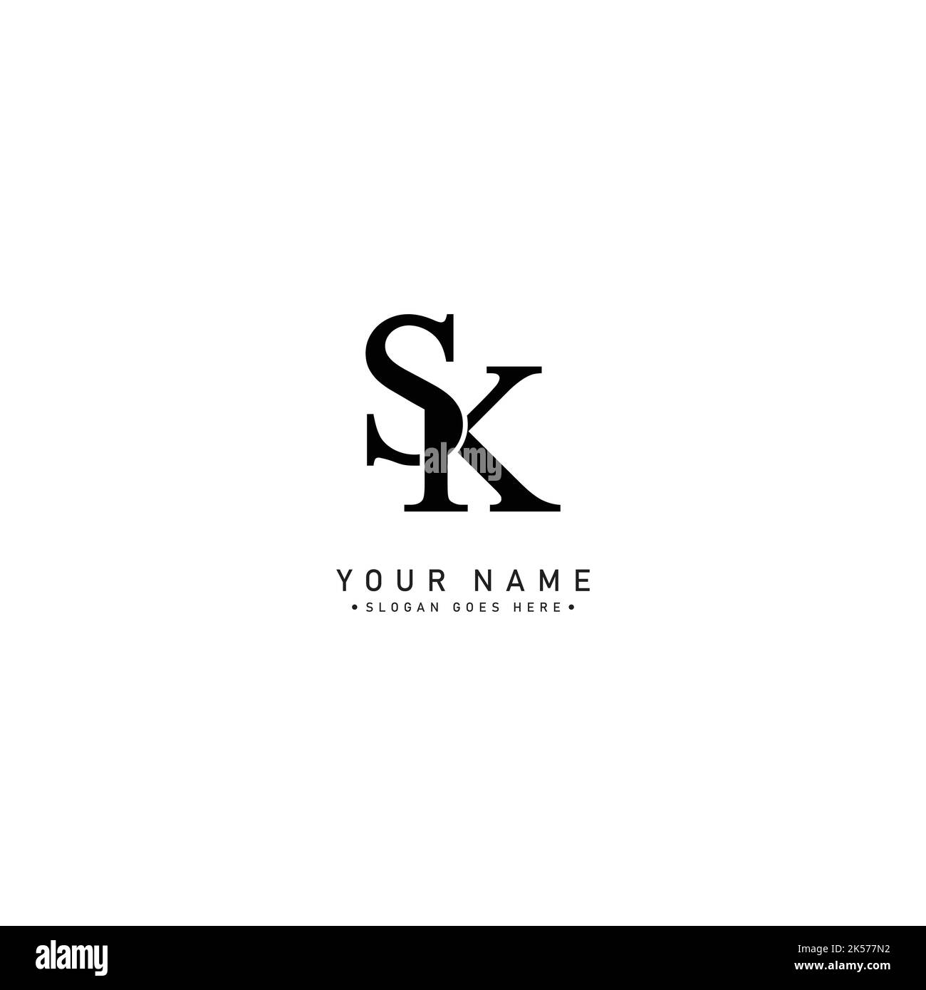 SK Minimal Vector Logo - einfaches Business-Logo für Monogramm S und K Stock Vektor