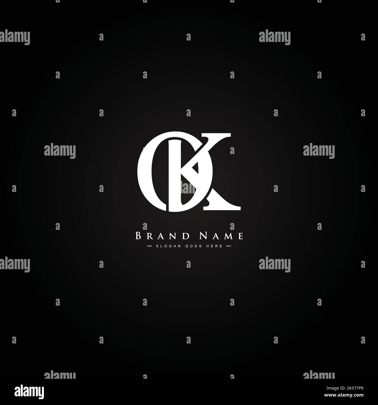 Initial OK Vector Logo – elegante Monogramm-Vorlage für die Buchstaben O und K für Ihr Unternehmen Stock Vektor